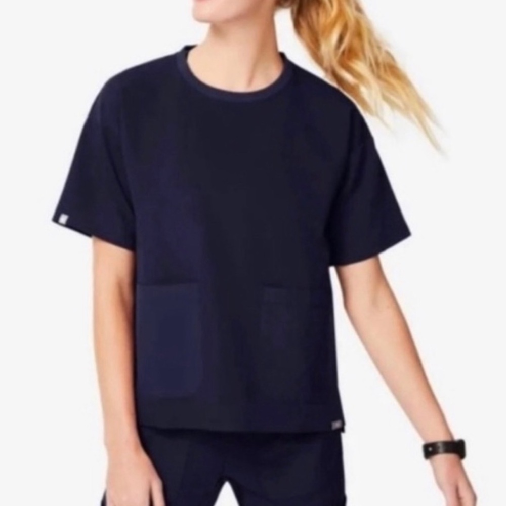 Figs Bene Navy Scrub Top